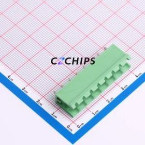 DB2EV-5.0-8P-GN Plug-in Terminal Block Through hole Component THT,P=5mm Connector Board-to-Board / Socket - Open 1x8P 5mm Green - Product Image 1