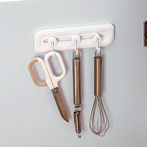 Accesorios para el hogar, ganchos de plástico montados en la pared, estante de almacenamiento de cocina colgante Flexible extraíble, organizador de ropa de doble propósito - Product Image 5