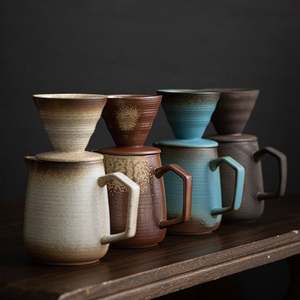 Juego de Cafetera de Goteo Portátil de Cerámica Ecológica Estilo Japandi de 640 ml, Herramientas de Barista Personalizadas - Product Image 1