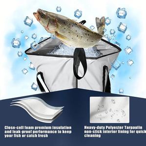 Sac isotherme pour poisson de grande taille, robuste, 50L, maintien de la glace pendant 48H, pour la pêche et le transport de fruits de mer - Product Image 5