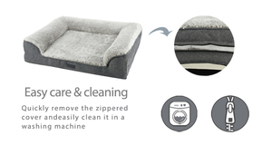 Sofá cama ortopédico de lujo de gran tamaño para mascotas, estilo moderno, espuma viscoelástica, patrón sólido transpirable para perros <span class=keywords><strong>Jumbo</strong></span> - Product Image 4