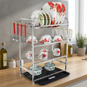 Nuevo Escurridor de Platos de Acero Inoxidable de 4 Niveles Arrow con Soporte para Tazas y Cucharas, Escurridor de Cocina de 18 Pulgadas - Product Image 5