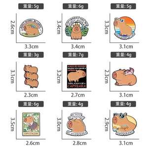 Grosir bros bunga Capybara lucu bros cat air tas pakaian bagasi dekorasi rumah karya kartun dengan tema malaikat - Product Image 2