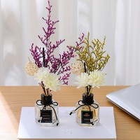Diffuseur d'huiles essentielles sans flamme à fleur éternelle, parfum d'ambiance de luxe fait main en verre pour maison, chambre, salle de bain, toilettes, anti-odeurs