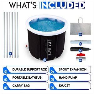 Vasca da bagno di ghiaccio portatile per atleti Extra Large tuffo freddo per il recupero ideale per la casa, la palestra o la custodia per terapia all'aperto - Product Image 6