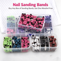 Kit d'anneaux de polissage pour ongles, ensemble de têtes de rouleaux pour perceuse à ongles électrique, outil de préparation de la surface des ongles
