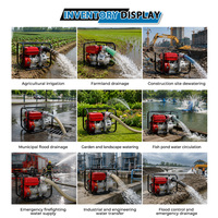 Pompe à eau monophasée compacte sur chariot mobile pour drainage continu des eaux usées, fonctionnant au gazole ou au diesel
