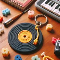 Gantungan kunci CD musik Mini vinil PVC lembut kecil kode Qr kustom