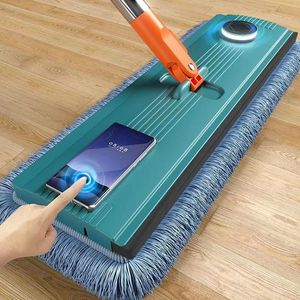 <b>Flat</b> <b>Mop</b> With Bucket Microfiber Wet Dry Dual Use Indoor Cleaning Tool Large Size Rectangular Design - Product Image 4