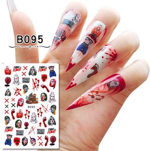 Autocollants pour ongles d'<span class=keywords><strong>Halloween</strong></span> avec motifs phosphorescents, crâne de fantôme, araignée, rouge et noir pour <span class=keywords><strong>manucure</strong></span> - Product Image 5