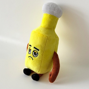 Peluche Sammy Jandel Bouteille de Vin Rose Joyeuse Jaune Triste 5-7 Ans Unisexe Jouet Alimentaire de Cuisine Rempli de Coton PP - Product Image 2