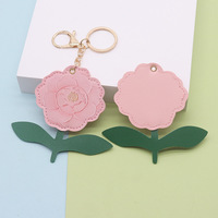 Porte-clés créatif en cuir imprimé pivoine, accessoire de style chinois pour vêtements et jeans, garniture décorative Modèle 1901 Fleurs