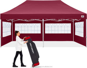 Pour ABCCANOPY 10x20FT Style Moderne Premium Instantané Pop up Auvent Tente avec Élégante Fenêtre D'église <span class=keywords><strong>Bourgogne</strong></span> pour Les Événements En Plein Air - Product Image 1