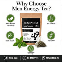 Mélange Herbal Énergisant Quotidien pour Hommes : Ginseng, Baies de Goji, Mûre, Polygonatum – 20 Sachets de Thé Pyramidaux – Étiquette OEM