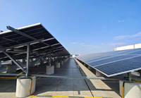 Système de montage solaire pour toit plat fixe AL6005-T5, structure à installation non-pénétrante, résistance au vent 60 m/s pour usage commercial et industriel