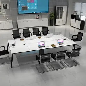 Mesa de conferencia de mesa larga para entrenamiento, mueble de oficina con placa grande, mesa Simple y moderna para reuniones y conferencias