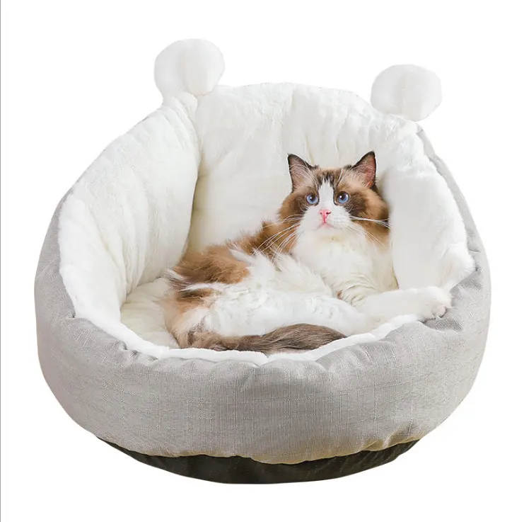Round Dog Bed Washable long plush Dog Kennel Cat House Super Soft Cotton Mats Sofa pet bed
