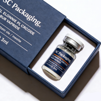 Boîtes rigides écologiques personnalisées pour compléments de peptides, emballage de flacons de 2 ml et 3 ml avec support en plastique, boîte cadeau cosmétique de luxe