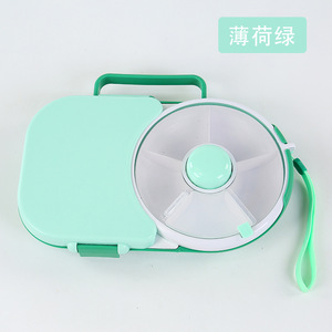 Lonchera giratoria con plato para frutas y tapa hermética para excursiones, contenedor de plástico para refrigerios para niños y adultos - Product Image 4