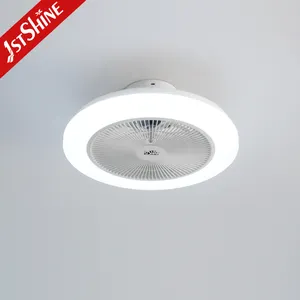 1stshine светодиодный потолочный вентилятор для помещений, 19 дюймов, белый цвет, потолочный вентилятор для спальни с RGB-подсветкой