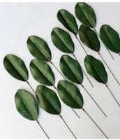 DIY Daun Magnolia Lateks Bunga Buatan Dekorasi Pernikahan Pesta Thanksgiving Natal Paskah Dalam & Luar Ruangan Tanaman Hijau