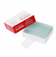 Factory Lab Supplies Ground Edges Transparent Glass Microscope Slides 25.4x76.2mm OEM Available 50/65/72 Pcs/Box