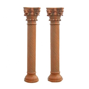 Colonne romaine en pierre <span class=keywords><strong>rouge</strong></span> de marbre naturel pour jardin - Product Image 2