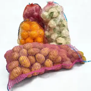 pe onion potato packing sack raschel mesh bags