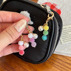 CHENXI Llaveros de Metal Personalizados Originales, Elegantes Llaveros Esmerilados con Caramelos, Colgantes de Perlas para Bolsos - Product Image 1