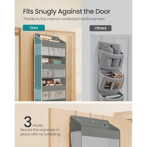 Over The Door Organizer 5 Tier Hanging Storage <b>Shelf</b> Foldable Transparent Closet Storage Rack For Behind Doors And - Product Image 5