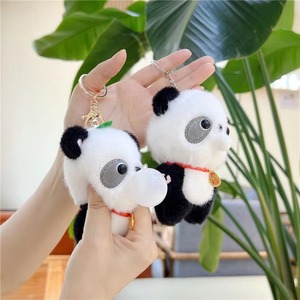 12CM lindo Panda gigante colgante burbuja escupir tela muñeca llavero de juguete de peluche con bolsa de relleno de algodón PP decoración colgante - Product Image 6