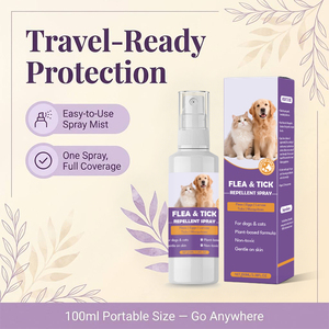 Spray Répulsif Naturel Anti-Puces et Acariens pour Chiens et Chats, Protection Herbal Contre les Parasites pour Nettoyage Profond des Follicules du Pelage - Vente en Gros Direct Usine - Product Image 3