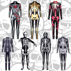 Costume Zentai squelette, costume complet pour adulte, unisexe, pour Halloween, cosplay - Product Image 1