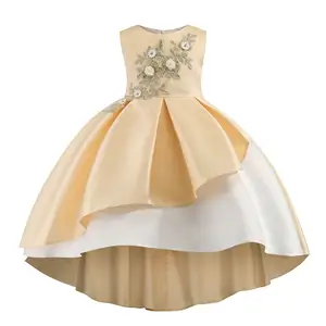 Sonbahar 2021 yeni ürün Amazon sıcak çocuk elbise Flounces görkemli performans parti kuyruk prenses elbise