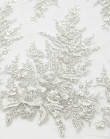 Tissu en tulle de luxe, lourd, à motifs floraux, broderie de sequins, disponible en plusieurs couleurs, tissu en maille pour robe de mariée