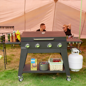 Plaque chauffante BBQ <span class=keywords><strong>Plancha</strong></span> 4 brûleurs cuisinière à <span class=keywords><strong>gaz</strong></span> bouilloire BBQ gril à charbon de bois <span class=keywords><strong>pour</strong></span> cuisine extérieure - Product Image 2