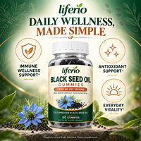 Liferio Huile de Nigelle Antioxydante Naturelle en Gummies, Formule Personnalisée, Emballage, Traitement OEM