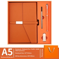 Corporate Deluxe Personalisiertes Notizbuch-Stift-USB-Set für Kunden-Treueprogramme Firmengeschenkset