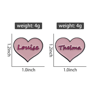 Corazón <span class=keywords><strong>Rosa</strong></span> <span class=keywords><strong>nombre</strong></span> inglés Louise esmalte pines Thelma <span class=keywords><strong>película</strong></span> Metal broches insignia citas divertidas Punk solapas joyería regalo para amigos - Product Image 6