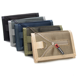 Canvas Wallet Herren kurze einfarbige Geld tasche Auto genäht Nylon Wallet Zipper Design mit Schlaufen schnalle