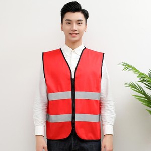 Chaleco reflectante de seguridad, talla única, ajuste holgado, color sólido, ropa de trabajo de alta visibilidad para uso en sitios de construcción - Product Image 2