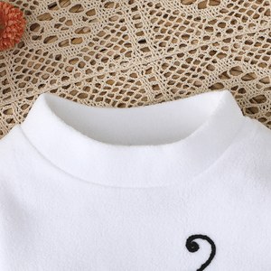 Conjunto de Dos Piezas de Ropa Infantil para Niñas, Bordado de Siete Estrellas, Estilo Casual Diario, Ropa para el Hogar - Product Image 3