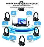 Headset Mesh Broadcast Over-Ear Penjualan Panas, Headphone Sinkron Satu-ke-Banyak untuk Pengajaran, Pelatihan, Rapat, dan Penggunaan Komersial