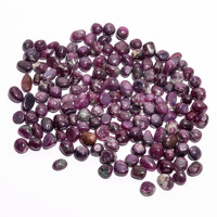 Batu Permata Ruby Trapiche Alami Grade AA Ukuran Dapat Disesuaikan dengan Efek Bintang 6 Sinar, Set Perhiasan Cabochon Agate
