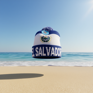 Gorro de Punto Personalizado Eb para Invierno, Diseño El Salvador, Logotipo Tejido, con Puño, Transpirable, Unisex, para Adultos, Uso en la Playa, 56-58 cm - Product Image 2