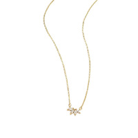 Collier chaîne en bambou tendance en acier inoxydable plaqué or 14K avec zircon imitation, style Instagram, luxe léger pour femme