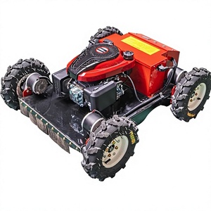 Remote Control Lawn Mower, Small Crawler Oil-Electric Hybrid Four-Wheel Drive Lawn Mowing All Terrain <b>Grass</b> <b>Cutter</b> At Good Rates - Product Image 1