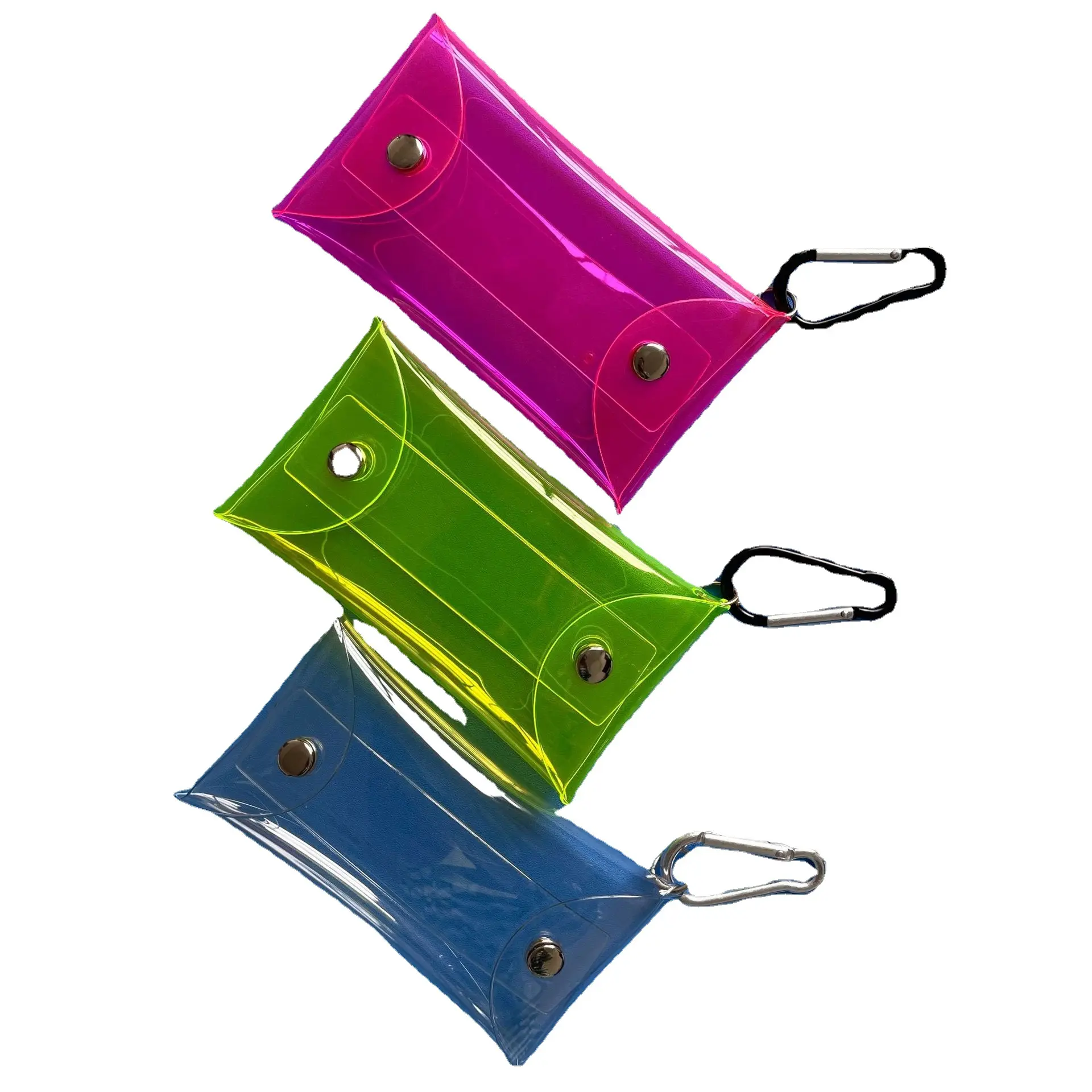 Transparent PVC Plastic Card Bag Coin Key Storage Packaging Bag Mini Portable Hanging Bags