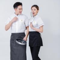 Professionnel Hommes Restaurant Bar Uniformes À Manches Courtes Cuisine Cuisine Travail Manteaux Restauration Serveur Salopette Tenue pour Chefs