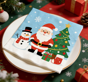 Serviettes jetables à thème <span class=keywords><strong>Noël</strong></span>, Père <span class=keywords><strong>Noël</strong></span>, arbre <span class=keywords><strong>de</strong></span> <span class=keywords><strong>Noël</strong></span>, pour dîner <span class=keywords><strong>en</strong></span> famille, serviettes <span class=keywords><strong>en</strong></span> <span class=keywords><strong>papier</strong></span> pour la décoration du réveillon <span class=keywords><strong>de</strong></span> <span class=keywords><strong>Noël</strong></span> - Product Image 1